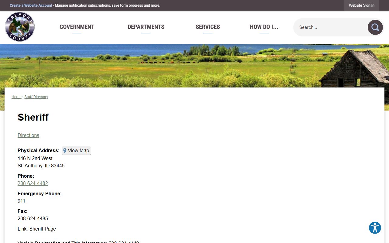 Fremont County arrest records sheriff directory contact