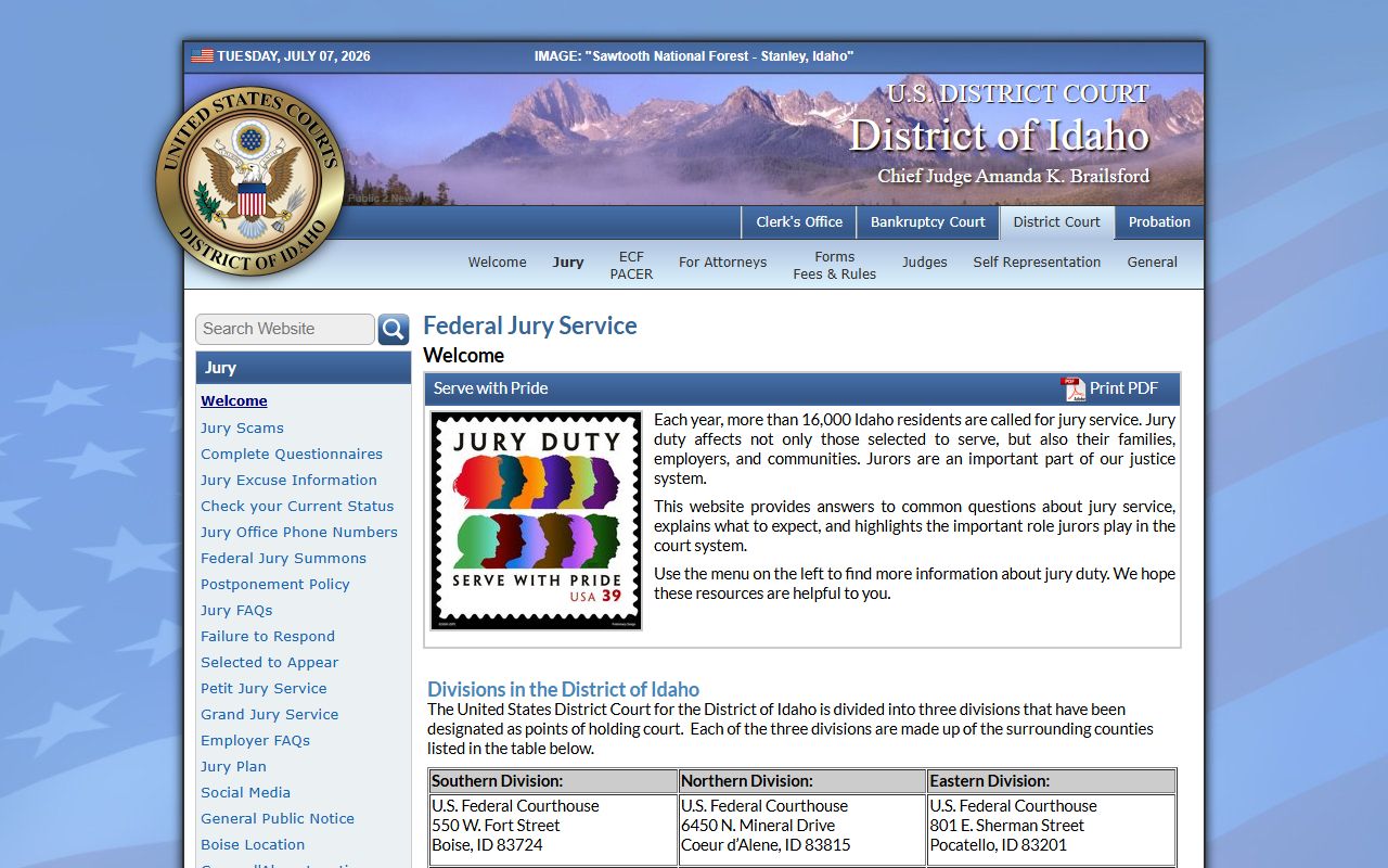Fremont County court dockets compared with District of Idaho jury source