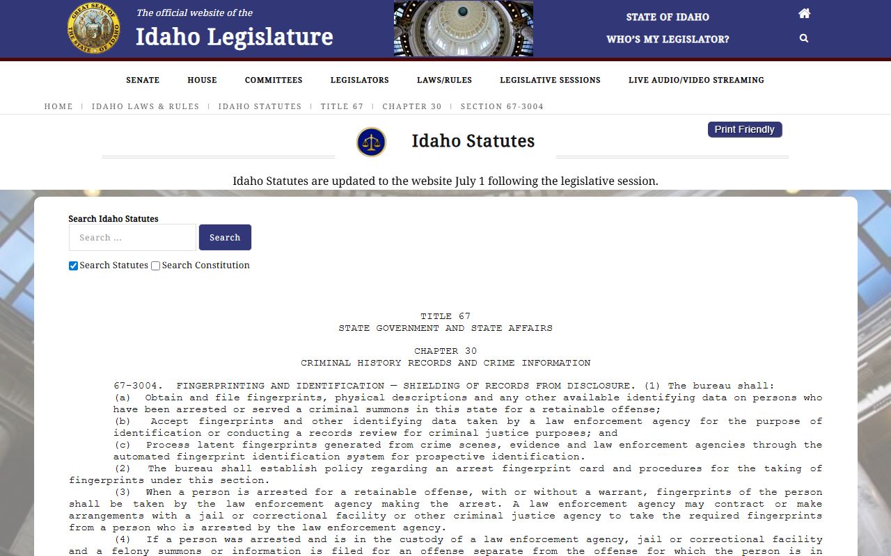 Fremont County criminal court records Idaho criminal history shielding source