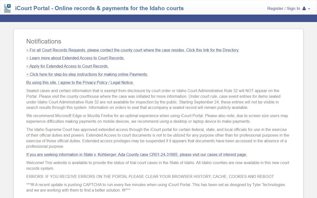 Fremont County criminal court records iCourt payment lookup source