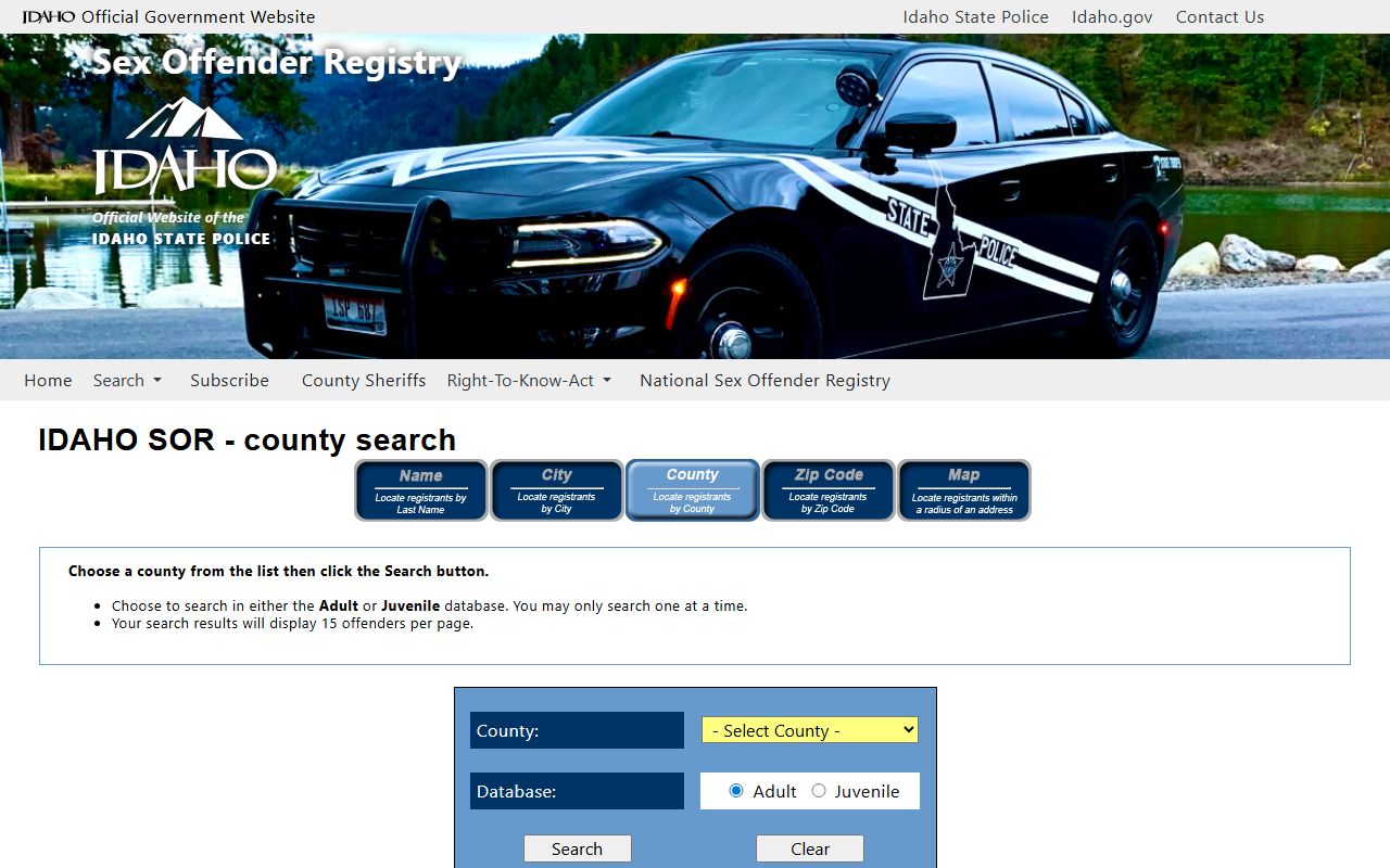 Fremont County inmate records sex offender county search fields