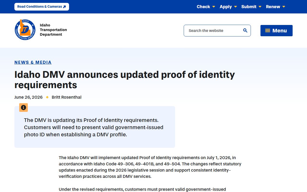 Fremont County traffic court records DMV identity requirements